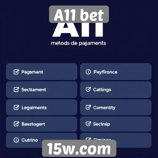 Quais são os métodos de pagamento disponíveis no A11 bet